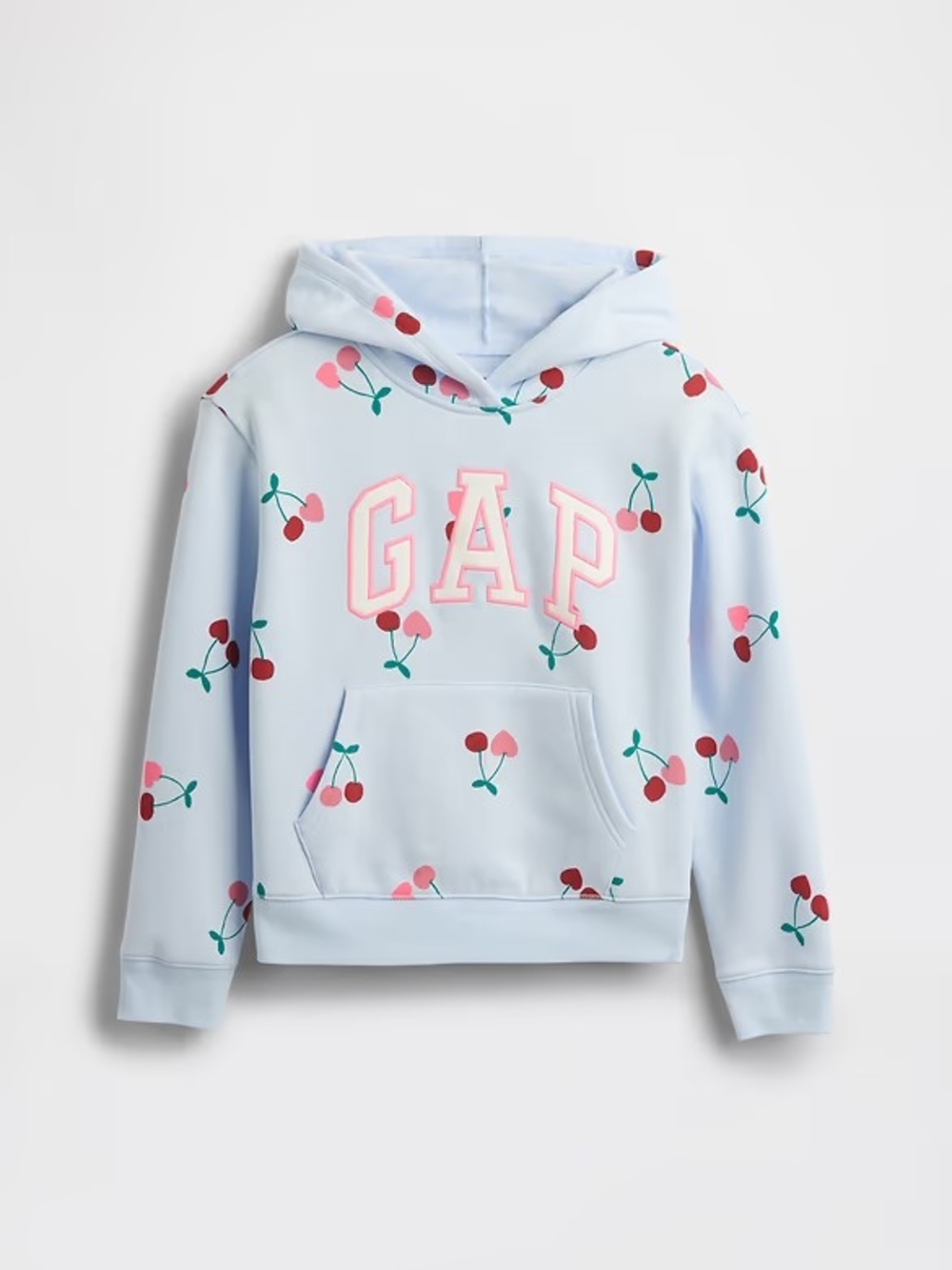 GAP Light Blue Hoodie with Pink Cherry Print